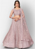Lilac Soft Net Wedding Lehenga Choli