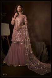 Punch Pink Soft Net Sharara-Bottom Salwar Suit
