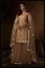 Dark Beige Soft Net Sharara-Bottom Salwar Suit
