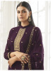 Dark Purple Georgette Silk Palazzo-Bottom Salwar Suit