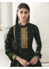 Dark Green Georgette Silk Palazzo-Bottom Salwar Suit