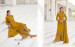 Dark Mustard Georgette Silk Palazzo-Bottom Salwar Suit