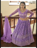 Medium Purple Georgette Party-Wear Lehenga Choli