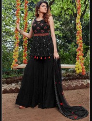 Black Georgette Party-Wear Readymade Salwar Kameez