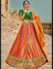Multicolor Pure Silk Jacquard Wedding Lehenga Choli