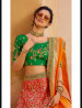 Red Pure Silk Jacquard Wedding Lehenga Choli