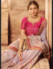 Pink Vichitra Silk Embroidery Saree