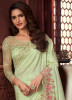 Mint Green Silk Embroidery Saree