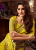 Lime Yellow Silk Embroidery Saree