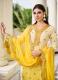 White & Yellow Georgette With Zari Embroidery Work Trending Salwar Kameez