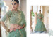 Sage Blue Soft Net Stylish Wedding Reception Lehenga Choli