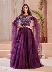 PURPLE NET READYMADE BRIDAL GOWN