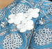 Blue White Dahlia Roundneck
Sundress with Crochet Flowers Hand woven