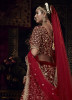 MAROON VELVET WITH EMBROIDERY WORK & CAN CAN BRIDAL LEHENGA CHOLI