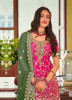 DEEP PINK GEORGETTE WITH EMBROIDERY & FANCY LACE WORK PALAZZO-BOTTOM SALWAR KAMEEZ