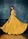 YELLOW SATIN EMBROIDERY PARTY-WEAR FLOOR-LENGTH READYMADE GOWN