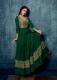 DARK GREEN SATIN WITH SEQUINS WORK EMBROIDERY PARTY-WEAR FLOOR-LENGTH READYMADE GOWN