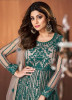 TEAL GREEN NET WITH EMBROIDERED PARTY-WEAR NET ANARKALI SALWAR KAMEEZ [SHAMITA SHETTY COLLECTION]