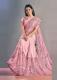 PINK NET & LYCRA EMBROIDERED FESTIVE-WEAR FASHIONABLE SAREE