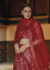 RED NET WITH SEQUINS & EMBROIDERY WORK PARTY-WEAR STYLISH LEHENGA CHOLI (WITH CAN-CAN)