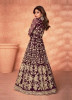 WINE NET FRONT & BACK EMBROIDERY WORK PARTY-WEAR FLOOR-LENGTH SALWAR KAMEEZ [SHAMITA SHETTY COLLECTION]