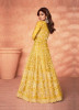 MUSTARD YELLOW NET FRONT & BACK EMBROIDERY WORK PARTY-WEAR FLOOR-LENGTH SALWAR KAMEEZ [SHAMITA SHETTY COLLECTION]