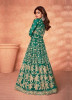 TEAL GREEN NET FRONT & BACK EMBROIDERY WORK PARTY-WEAR FLOOR-LENGTH SALWAR KAMEEZ [SHAMITA SHETTY COLLECTION]