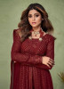 MAROON GEORGETTE EMBROIDERED PARTY-WEAR FLOOR-LENGTH SALWAR KAMEEZ [SHAMITA SHETTY COLLECTION]
