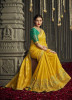 YELLOW ORGANZA SILK EMBROIDERED PARTY-WEAR SAREE [KAJAL AGGARWAL COLLECTION]