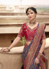 GRAY SILK EMBROIDERED PARTY-WEAR SAREE