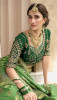 GREEN SILK EMBROIDERED PARTY-WEAR SAREE