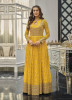 YELLOW GEORGETTE EMBROIDERED FESTIVE-WEAR READYMADE FLOOR-LENGTH GOWN