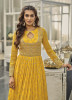 YELLOW GEORGETTE EMBROIDERED FESTIVE-WEAR READYMADE FLOOR-LENGTH GOWN