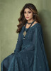 SEA BLUE GEORGETTE EMBROIDERED PARTY-WEAR FLOOR-LENGTH READYMADE SALWAR KAMEEZ [SHAMITA SHETTY COLLECTION]