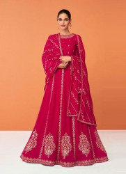 CRIMSON RED GEORGETTE EMBROIDERED PARTY-WEAR FLOOR-LENGTH SALWAR KAMEEZCRIMSON RED GEORGETTE EMBROIDERED PARTY-WEAR FLOOR-LENGTH SALWAR KAMEEZ