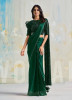 GREEN SILK CREPE EMBROIDERED WEDDING-WEAR ONE-MINUTE BOUTIQUE SAREE