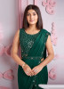TEAL GREEN IMPORTED LYCRA HANDWORK PARTY-WEAR READY-TO-WEAR SAREE