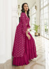 DARK MAGENTA GEORGETTE EMBROIDERY WORK READYMADE INDO-WESTERN OUTFIT