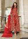 RED NET WITH CODING, SEQUINS & EMBROIDERY-WORK PARTY-WEAR FRONT-SLIT SALWAR KAMEEZ
