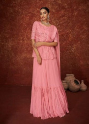 PINK GEORGETTE READYMADE INDO-WESTERN OUTFIT