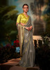 GRAY ORGANZA SILK HANDWORK PARTY-WEAR BOUTIQUE SAREE