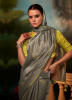 GRAY ORGANZA SILK HANDWORK PARTY-WEAR BOUTIQUE SAREE