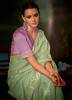 PISTA GREEN ORGANZA SILK HANDWORK PARTY-WEAR BOUTIQUE SAREE