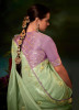 PISTA GREEN ORGANZA SILK HANDWORK PARTY-WEAR BOUTIQUE SAREE