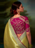 LIGHT YELLOW ORGANZA SILK HANDWORK PARTY-WEAR BOUTIQUE SAREE