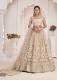 BEIGE NET WITH COTTON SEQUINS, EMBROIDERY & THREAD-WORK PARTY-WEAR SENSUAL LEHENGA CHOLI