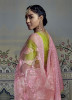 PINK ORGANZA WITH BRASSO WEAVING PARTY-WEAR SAREE