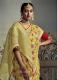 YELLOW ORGANZA WITH BRASSO WEAVING PARTY-WEAR SAREE
