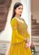 YELLOW GEORGETTE WITH EMBROIDERY & THREAD-WORK PARTY-WEAR FLOOR-LENGTH SALWAR KAMEEZ