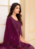 PURPLE BLOOMING FAUX GEORGETTE EMBROIDERED PARTY-WEAR PANT-BOTTOM SALWAR KAMEEZ